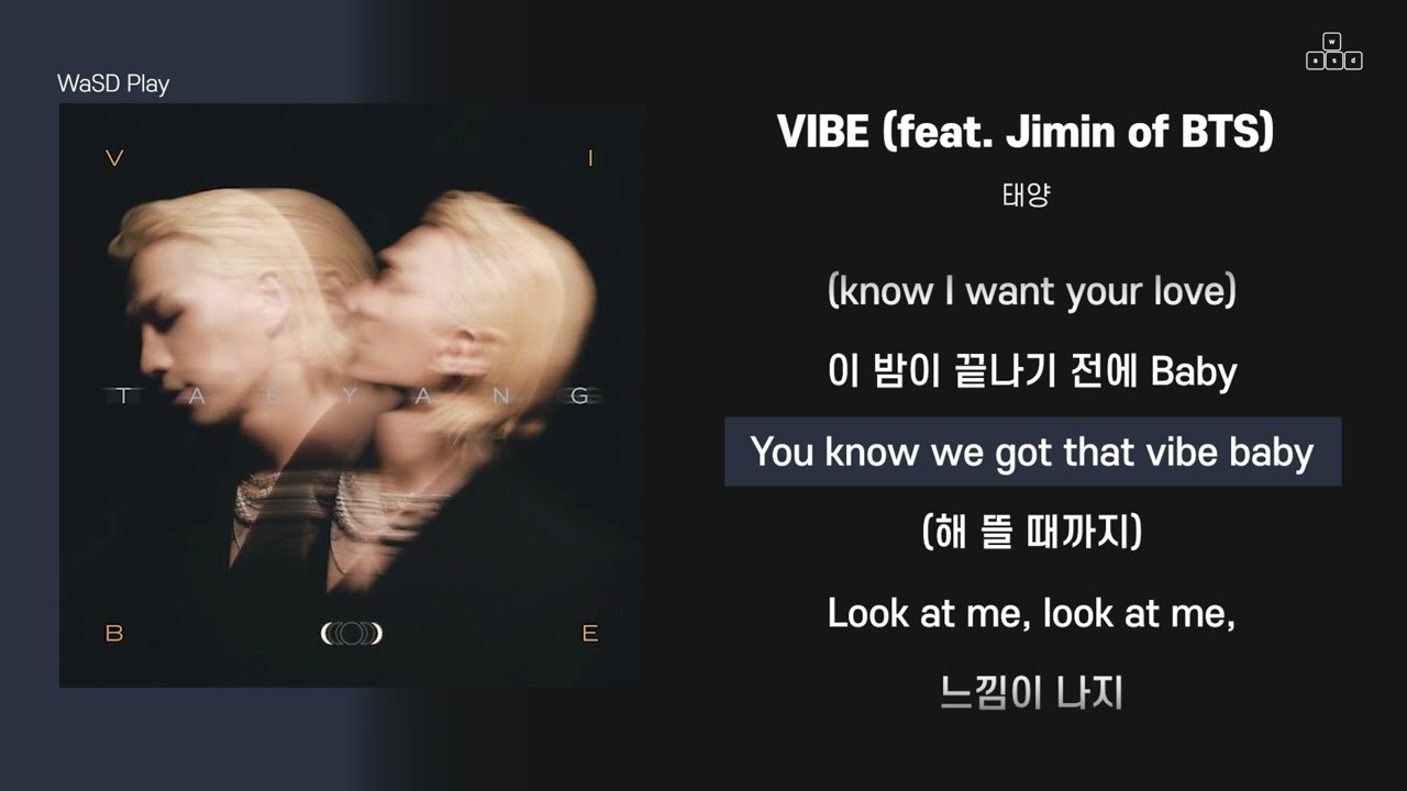 태양 - VIBE (feat. Jimin Of BTS) [ 가사/Lyrics ] - YouTube