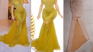 How to make mermaid skirt with tail using slash and spread method / how to cut perfect mermaid skirt