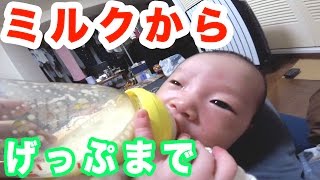 【赤ちゃん】ミルクからゲップまで...