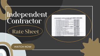 Independent Contractor Rate Sheet Review