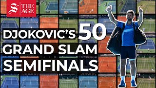 A point from all 50 of Novak Djokovic's Grand Slam semifinal appearances