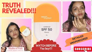 The truth behind this Mineral SPF🤯...| EARTH RHYTHM MINERAL SUN SERUM SPF 50 review| Honest Unpaid