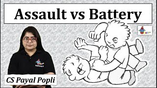 How Assault is different from Battery? |What does assault battery mean?| Law of Torts|CS Payal Popli