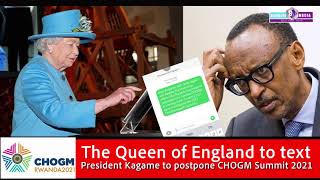 Bombori Bombori: The Queen of England to text President Paul Kagame to postpone CHOGM Rwanda2021...