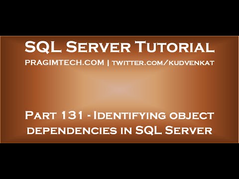 Identifying object dependencies in SQL Server Identifying object dependencies in SQL Server
