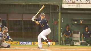 オリックス・バファローズ（現：北海道日本ハムファイターズ） 伏見寅威 打席でのルーティーン\u0026バッティングフォーム\u0026バッティング（2018.8.16ヒット）