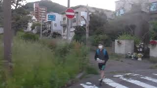 車窓 函館山登山バス 函館山山頂→函館駅前 夕方