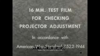 WWII MILITARY STANDARD   PROJECTOR TEST FILM FOR SETTING UP A MOVIE THEATER   19894