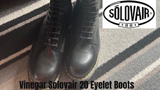 Solovair Vintage Steel Toe 20 Eyelet Boots With Rare Yellow Stitching Dr Martens Soles Design Review