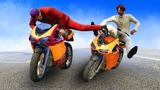 EPIC MOTORBIKE KARATE KICK! (GTA 5 Funny Moments)