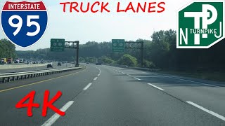 ⁴ᴷ New Jersey Turnpike (Exits 6 to 14) northbound (Truck Lanes) [4K VIDEO]