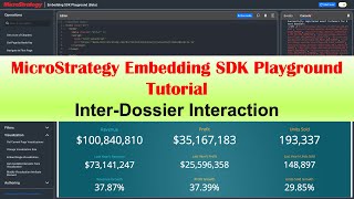 MicroStrategy Embedding SDK Playground Tutorial - Inter-Dossier Interaction