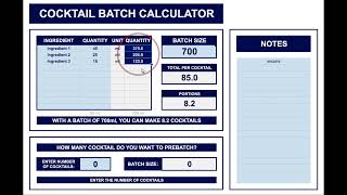 🍸COCKTAIL BATCH CALCULATOR📝