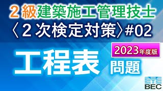 【２級建築施工／２次試験対策／工程表問題／２０２３年度版】過去問解説