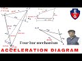 Acceleration diagram of four bar mechanism| Solved Problem| Graphical Method