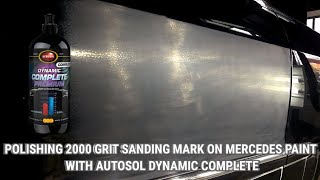 Polishing 2000 Grit Sanding Mark On Mercedes Paint With Autosol Dynamic Complete