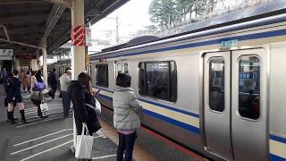 なんとなく電車：JR東戸塚駅：横須賀線成田空港行き到着光景