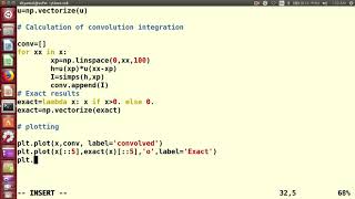 Convolution of two functions: Python code