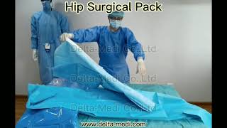 Hip Disposable Surgical Drape Reinforced With Dislocation Bags