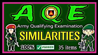 AQE REVIEWER 2024 | ARMY QUALIFYING EXAM | SIMILARITIES | 35-ITEM TEST | AQE | YHANG DELA CRUZ