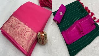 Kubera Pattu/Copper Softy | Mysore Crape Silk | Chiffon\u0026 Georgette Sarees | New Design Sarees