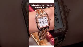 PANTHÈRE DE CARTIER WATCH W PRICE Rose gold two tone vs steel #cartierwatches #finejewelry #cartier