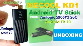 🔥MECOOL KD1 4K TV Stick with Android TV 10 powered by Amlogic S905Y2 SoC Unboxing (Video)