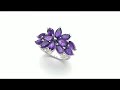 johareez 6.04ctw genuine amethyst .925 sterling silver marquise shape ring