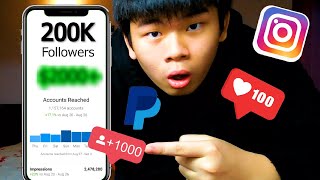 How I Grow 200K Followers and how much MONEY I made in Less Than 4 MONTHS (2020)