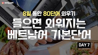 8일 동안 80단어 외우기 | 베트남어 기본 단어 | 7편