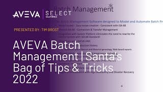 AVEVA Batch Management | Santa's Bag of Tips & Tricks 2022