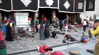 Tibetan Worshippers at Drepung Monastary