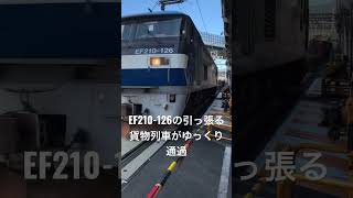 ＪＲ大阪環状線福島駅高架下の踏切にて貨物列車の撮影。（地上時代）