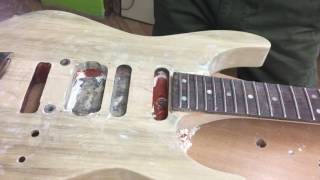 Подготовка гитары к перекраске (Preparing guitar for painting)