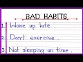 Bad Habits in English | Bad Manners essay in English