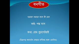 Bongeet Posua Botah Lore Ki Sore  Lyrics Hem Buragohain বনগীত পচোৱা বতাহে কথা: হেম বুঢ়াগোঁহাই