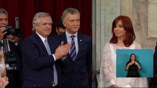 El saludo entre Mauricio Macri y Cristina Fernández en el Congreso