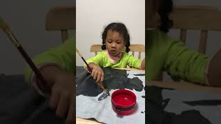 my baby love drawing, do you want to be an artist? funny kid video 喜欢画画的小朋友真可爱，宝贝，你想做个大画家吗 #shorts