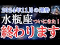 【水瓶座】2024年11月　みずがめ座さんの運勢を占星術とタロットで占います！