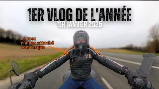 1er vlog de 2025 - Le mec n'a pas attaché son casque !