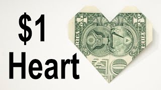 $1 Origami Heart - How to Fold a Dollar into a Heart