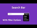 Search Bar With Filter Options Using html css and javascript | Design.