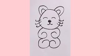 #Cute cat cartoon drawing video easy to draw #short video