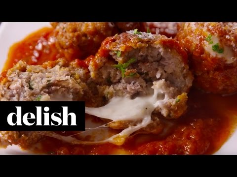 Cheese Stuffed Meatballs | Delish Cheese Stuffed Meatballs | Delish