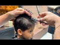 Como cortar cabelo de criança | aprenda cortar cabelo todo na tesoura ✂️