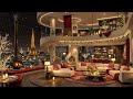 luxury balcony apartment ambience with soft christmas jazz music🎄 warm jazz music for sleep u0026 relax