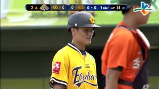 20130630 CPBL 象 VS 獅 2上 王勝偉遭劉育辰美技接殺