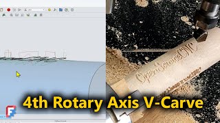 V-Carve Text on a Cylinder | 4-Axis CNC Tutorial in FreeCAD 1.1