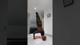 Handstand push up mobility conditioning with a basketball (Head touching) #trainingcamp #shorts