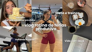 Vlog rotina produtiva , voltando a correr, receita de sorvete saudável, treinos e alimentação